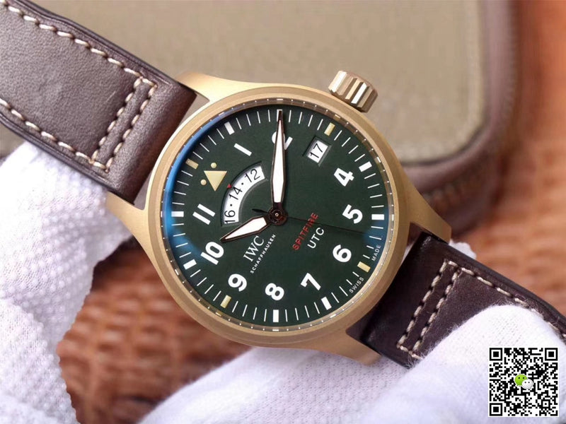 IWC Pilot Spitfire UTC MJ271 IW327101 ZF Factory Green Dial