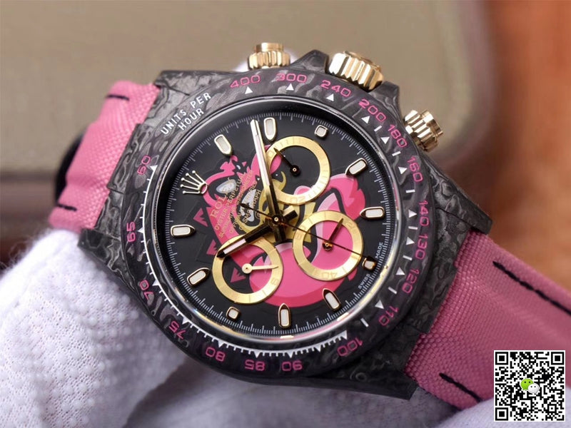 Rolex Daytona Cosmos Chronograph Carbon Fiber Edition Pink Exploded Dragon Dial