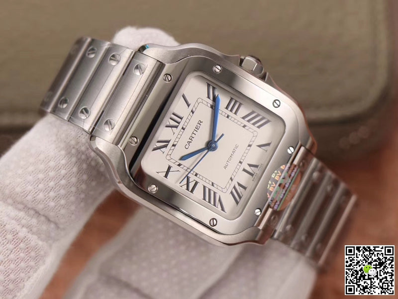 Cartier Santos WSSA0029 BV Factory Silver White Dial