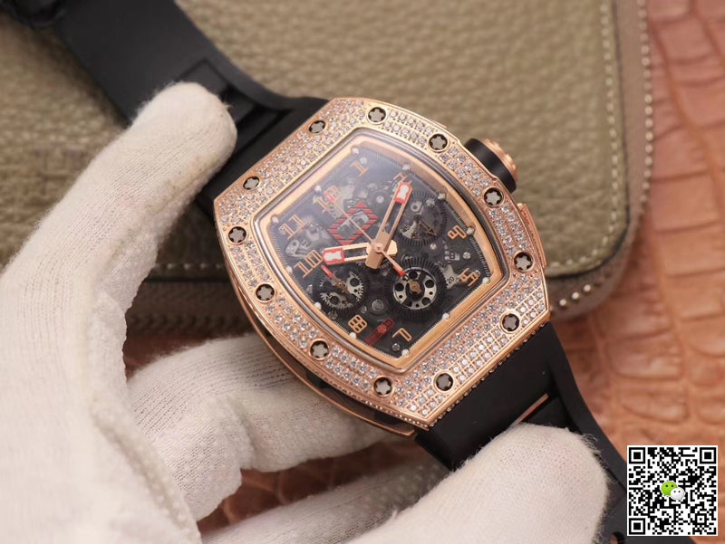 Richard Mille RM011 RG/5423 Felipe Massa KV Factory Rose Gold Diamond Bezel