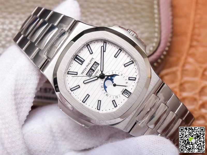 PF Factory Patek Philippe Nautilus 5726/1A-010 Moonphase Silver White Dial