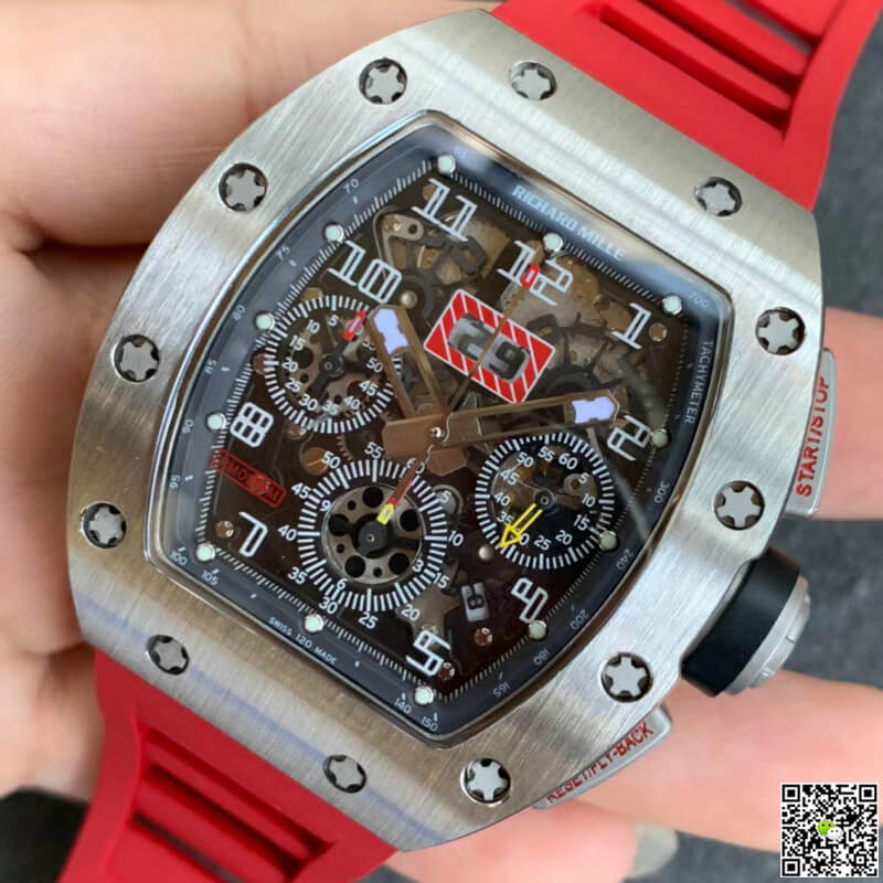Richard Mille RM011 KV Factory Red Rubber Strap