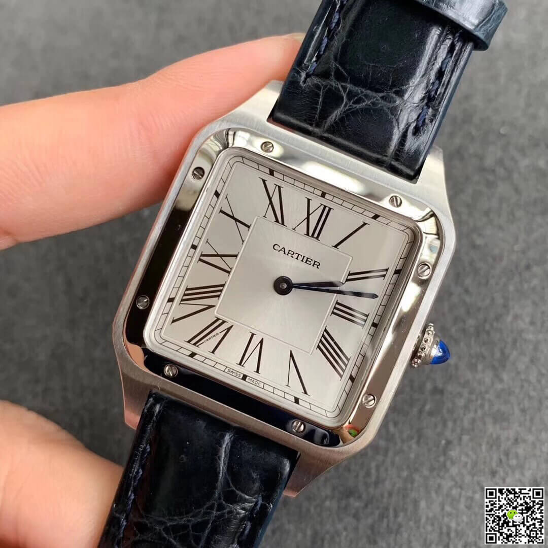 Cartier Santos WSSA0022 Blue Cowhide Strap