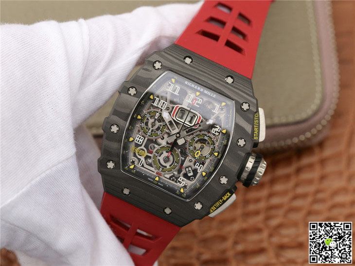 Richard Mille RM11-03 KV Factory Carbon Fiber Red Strap