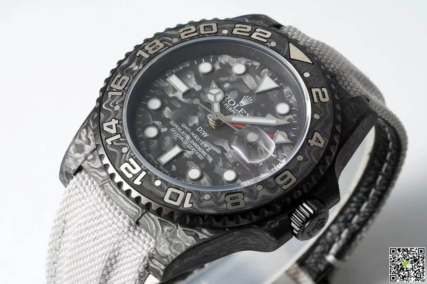 Rolex GMT-MASTER II Diw Carbon Fiber Dial Fabric Strap