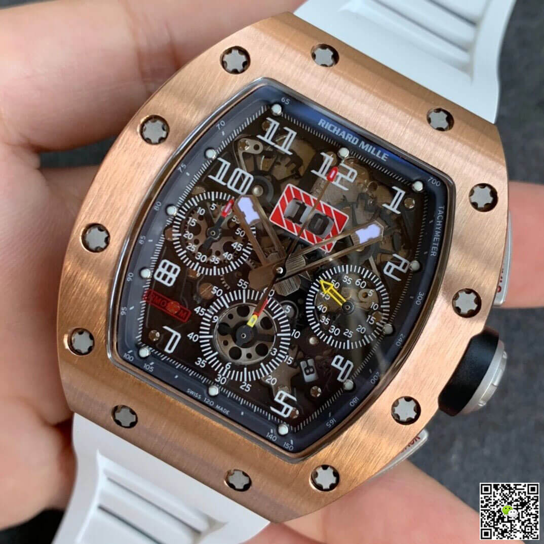 Richard Mille RM11 KV Factory Rose Gold White Strap