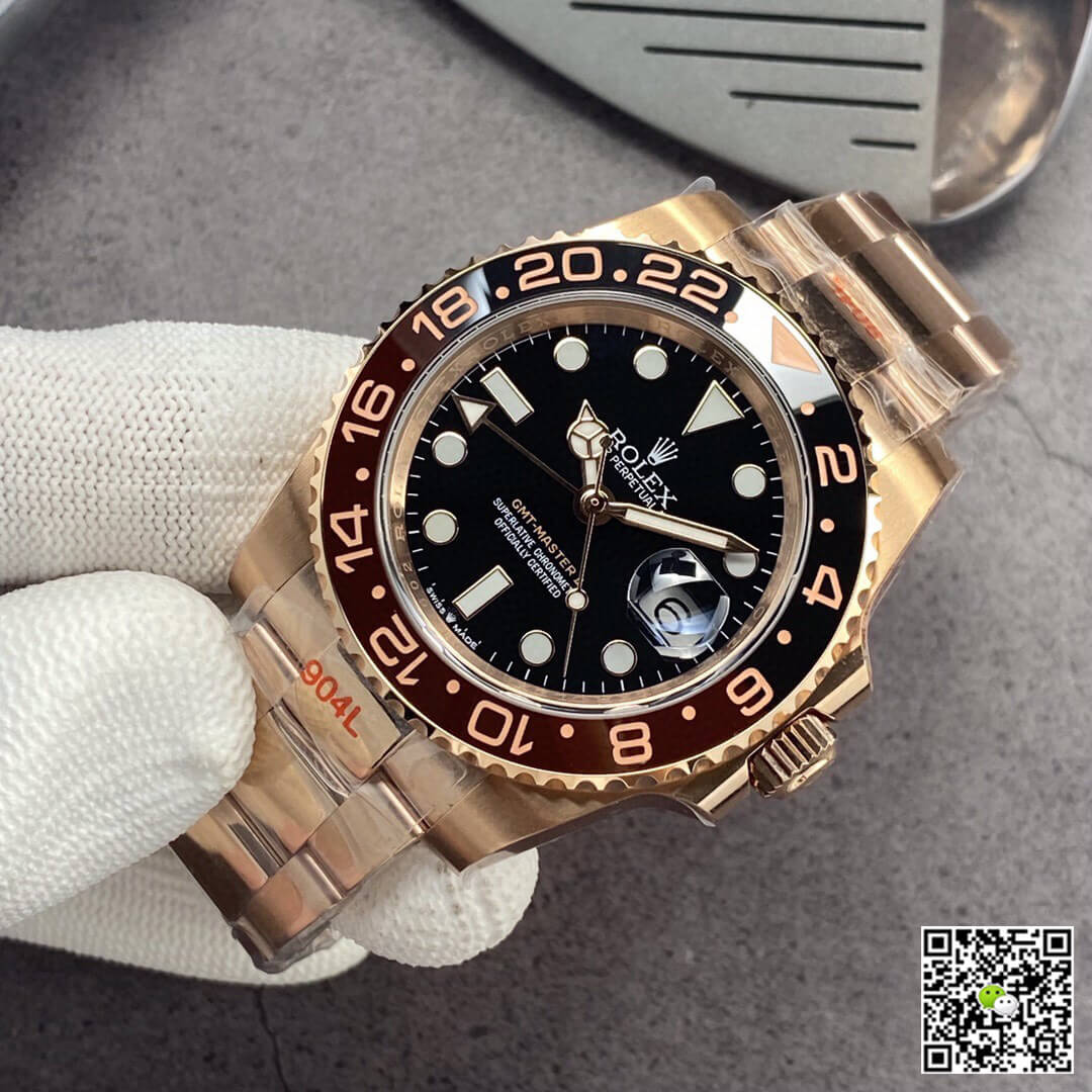 Rolex GMT Master II 126715CHNR-0001 GM Factory Rose Gold Black Dial