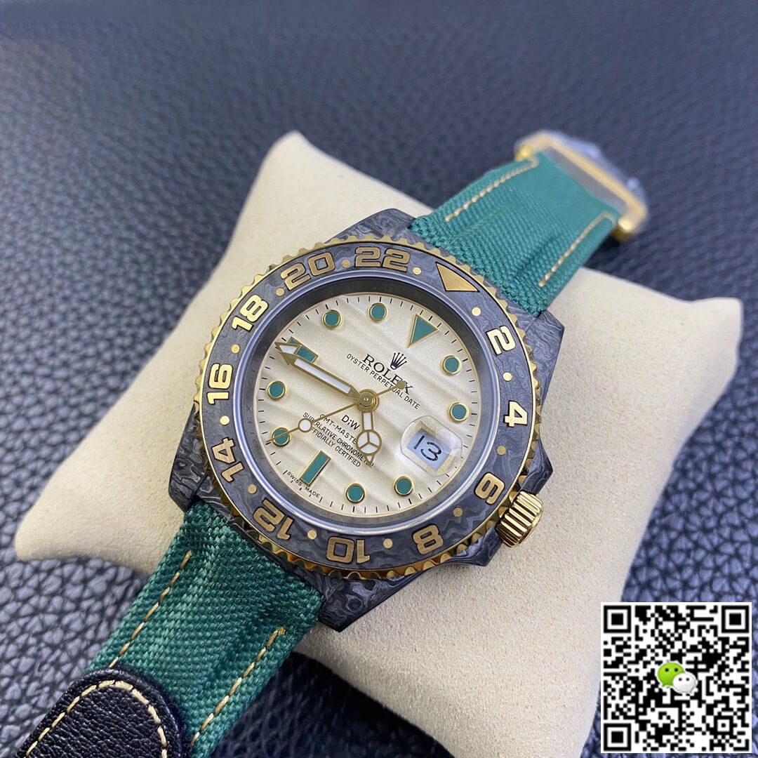 Rolex GMT-MASTER II Diw Carbon Fiber Case Green Fabric Strap