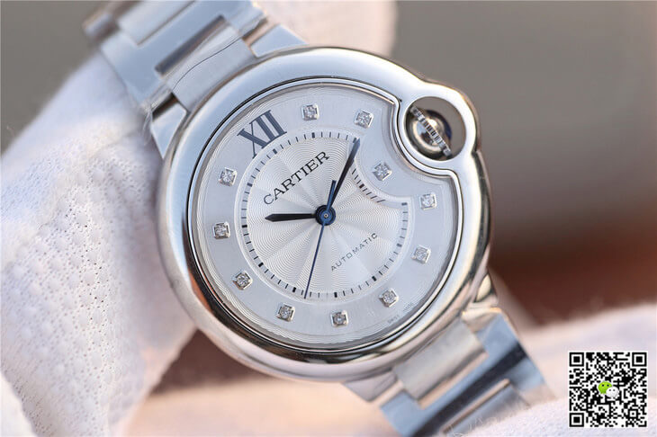 Ballon Bleu De Cartier WE902074 V6 Factory Diamond Silverr Dial