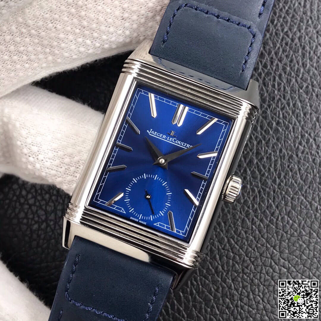 Jaeger LeCoultre Reverso Tribute Double-sided Double Time Zone Flip MG Factory Blue Dial