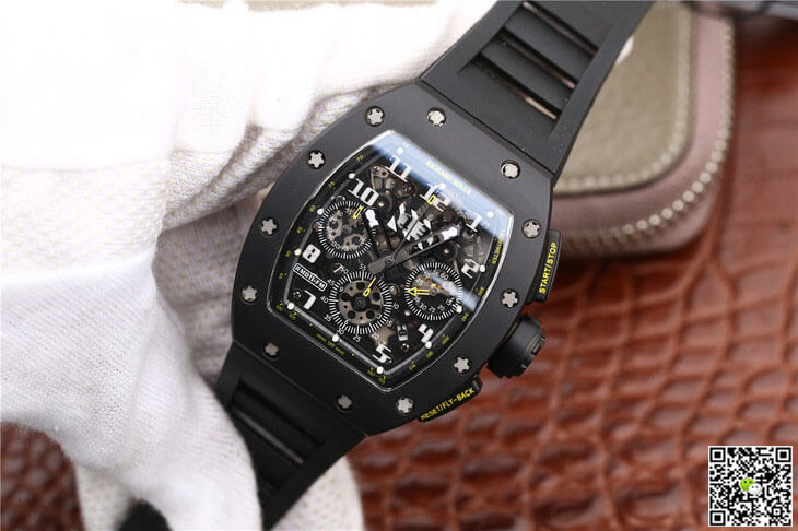 Richard Mille RM-011 KV Factory Carbon Fiber Black Strap