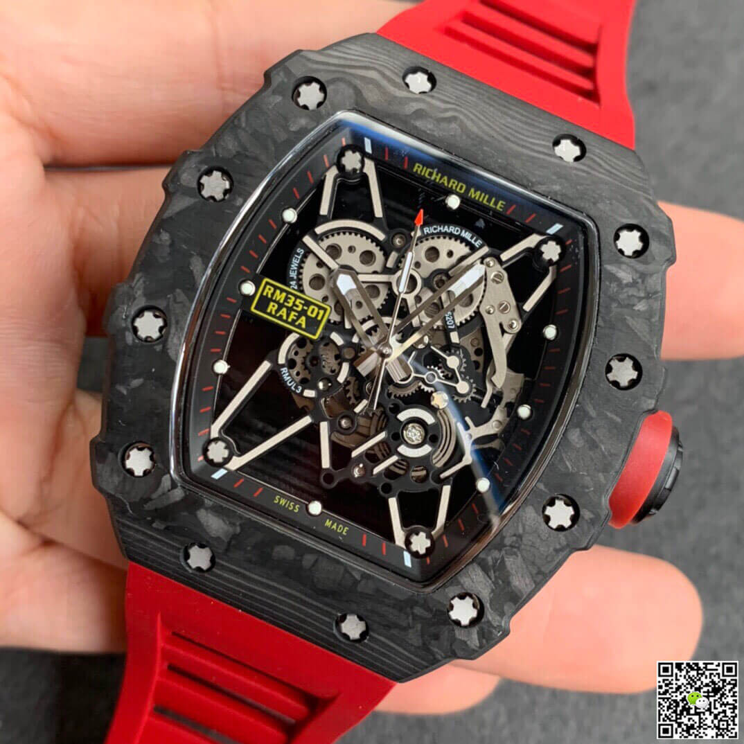Richard Mille RM35-01 KV Factory Carbon Fiber Red Strap