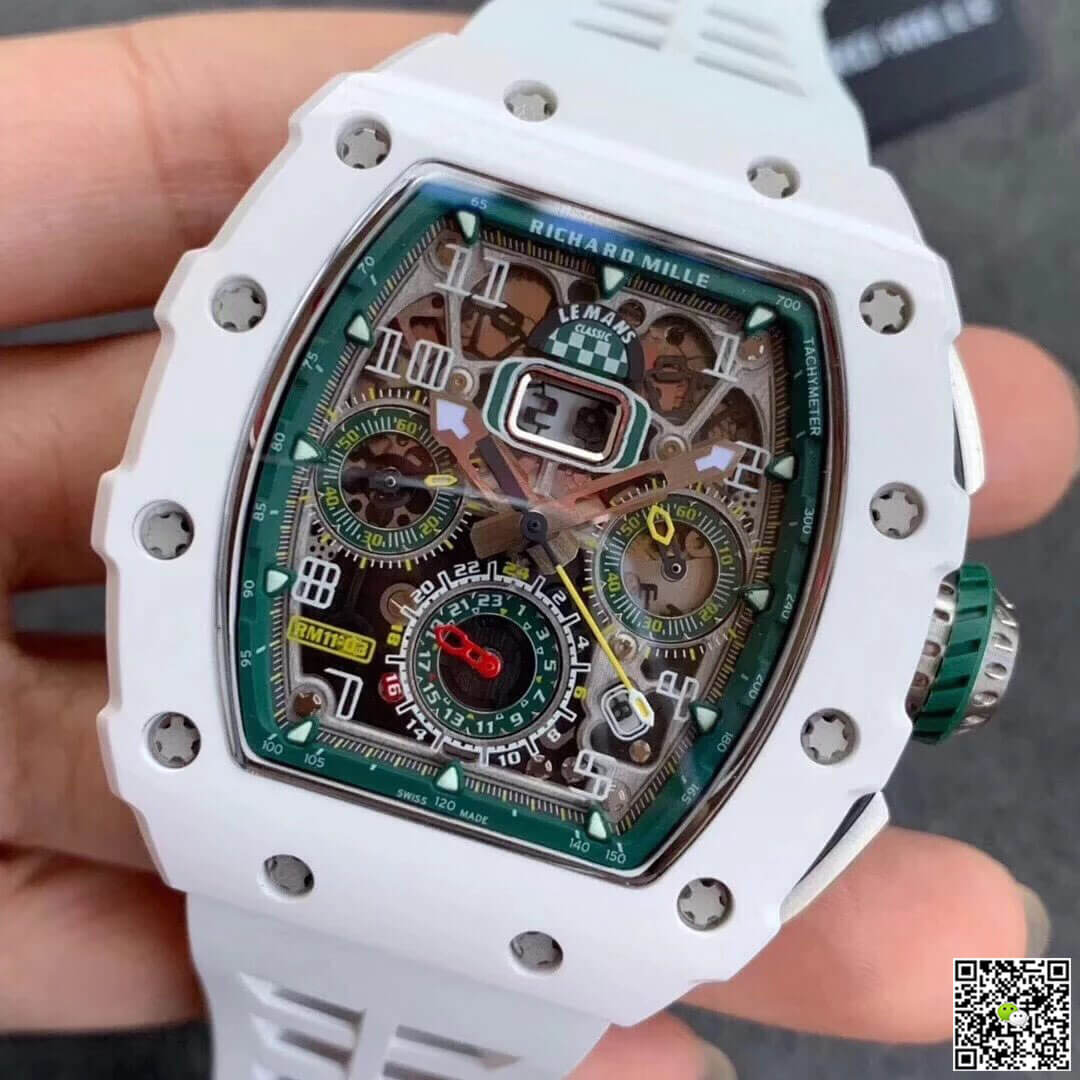 Richard Mille RM011-03 KV Factory Ceramic White Strap