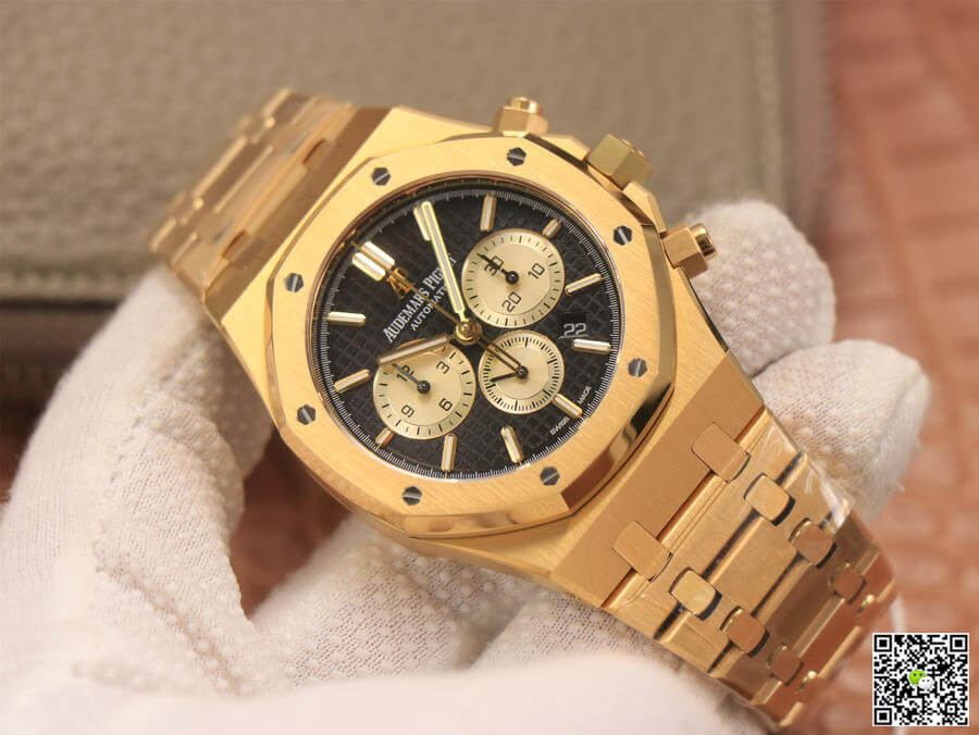 Audemars Piguet Royal Oak Chronograph 26331 OM Factory V2 Yellow Gold Black Dial