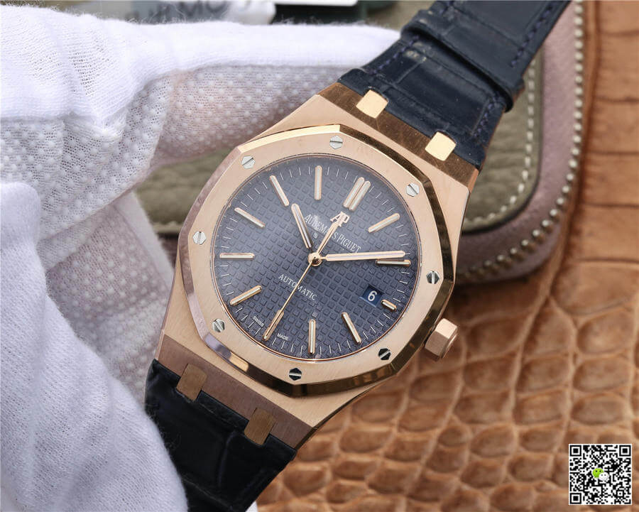 Audemars Piguet Royal Oak 15400 OM Factory Blue Dial Leather Strap