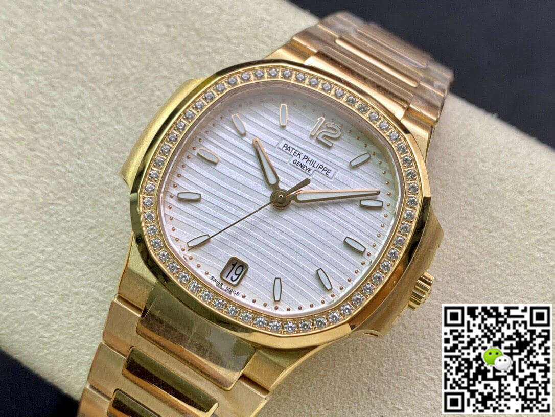 Patek Philippe Nautilus Ladies 7118/1200R-001 3K Factory Silver White Dial