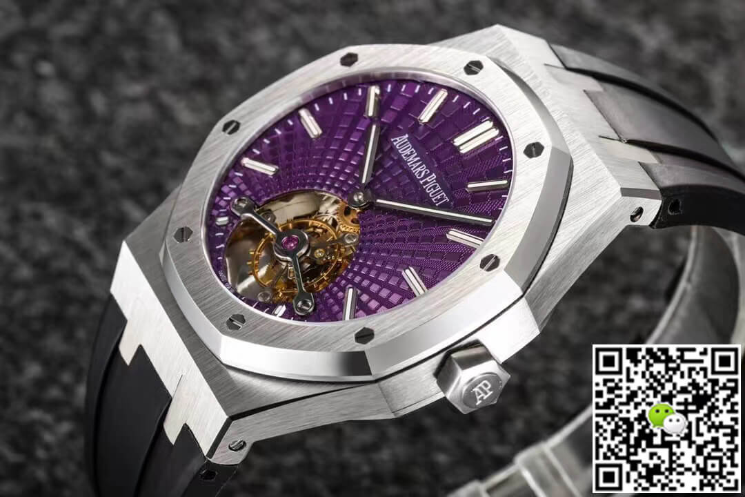 Audemars Piguet Royal Oak Tourbillon R8 Factory V3 Purple Dial Rubber Strap