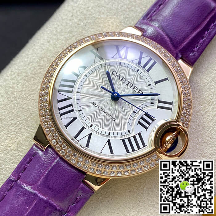 Ballon Bleu De Cartier 36MM WJBB0009 3K Factory Purple Leather Strap