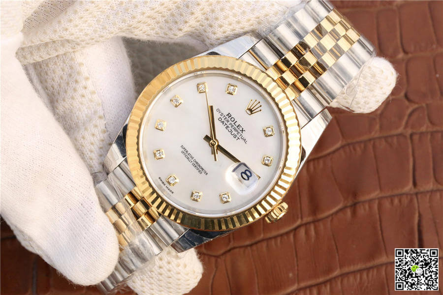 Rolex Datejust M126333-0018 EW Factory Yellow Gold White Dial