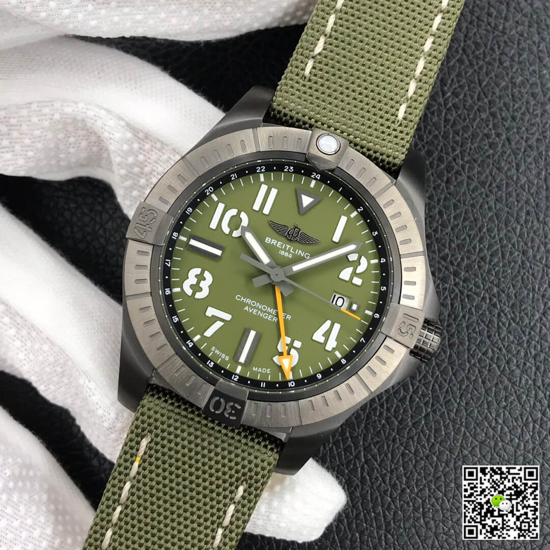 Breitling Avenger Automatic GMT 45 Night Mission V323952A1L1X1 GF Factory Green Dial