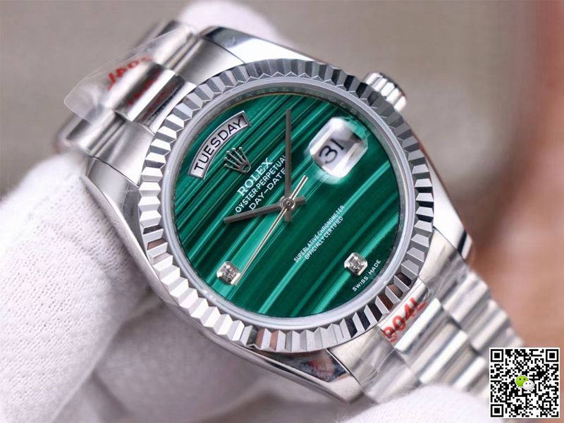Rolex President Day Date 18038 Malachite Green Diamond Dial