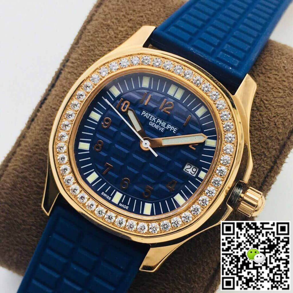 Patek Philippe Aquanaut 5067A Quartz Movement PPF Factory Rose Gold Blue Dial