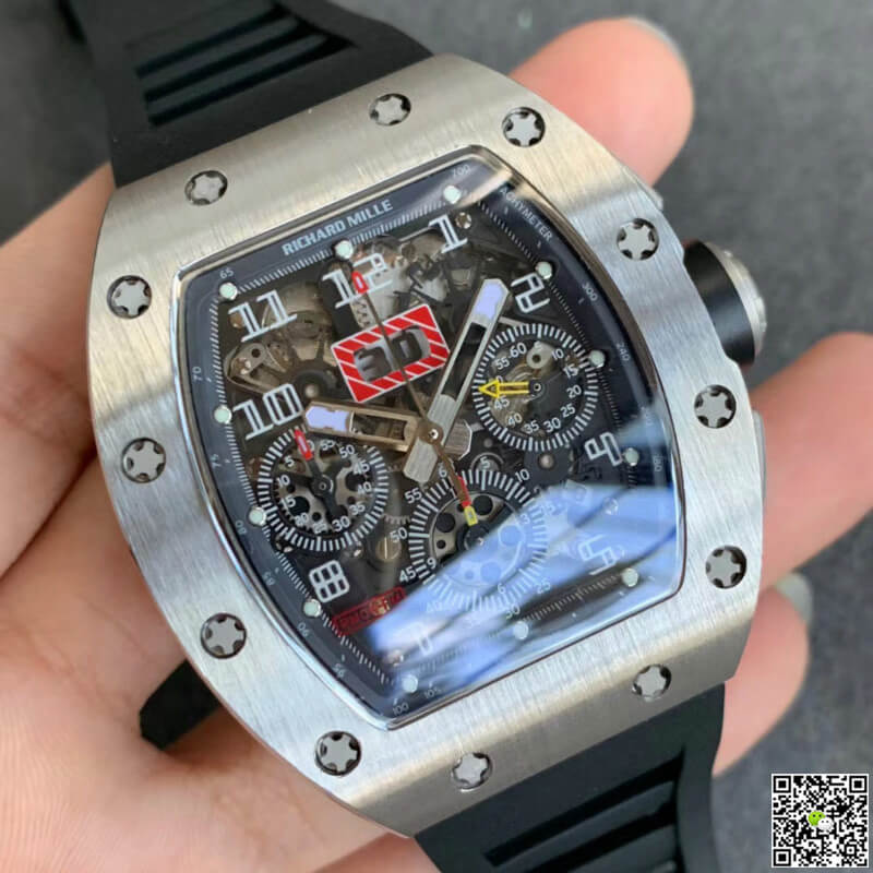 Richard Mille RM011 KV Factory Black Rubber Strap