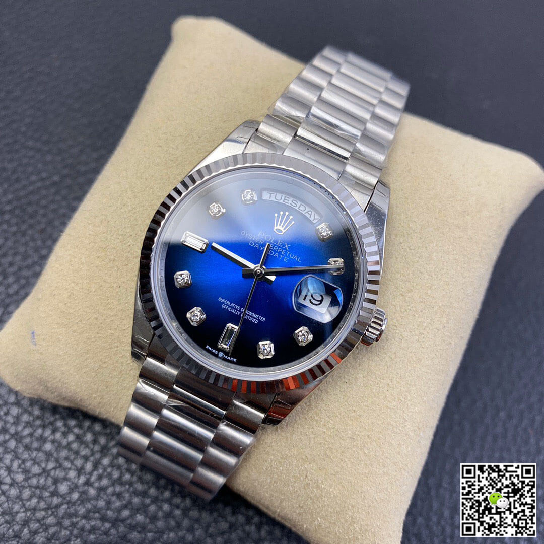 Rolex Day-Date M128239-0023 EW Factory Diamond Gradient Blue Dial