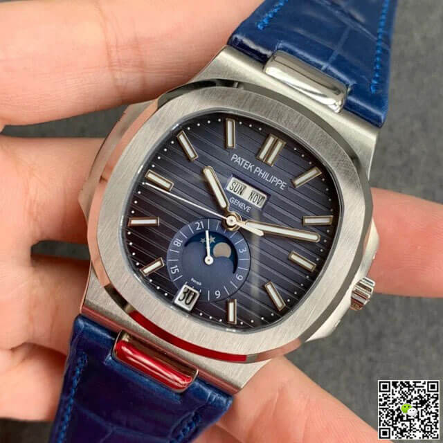 Patek Philippe Nautilus 5726/1A-014 GR Factory Blue Leather Strap