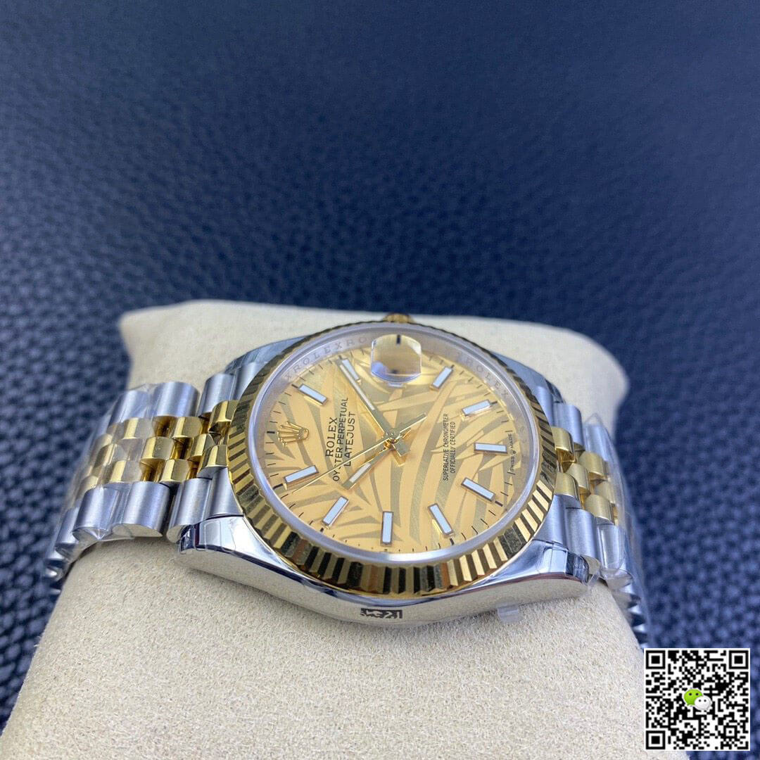 Rolex Datejust M126233-0037 EW Factory Golden Palm Leaf Pattern Dial