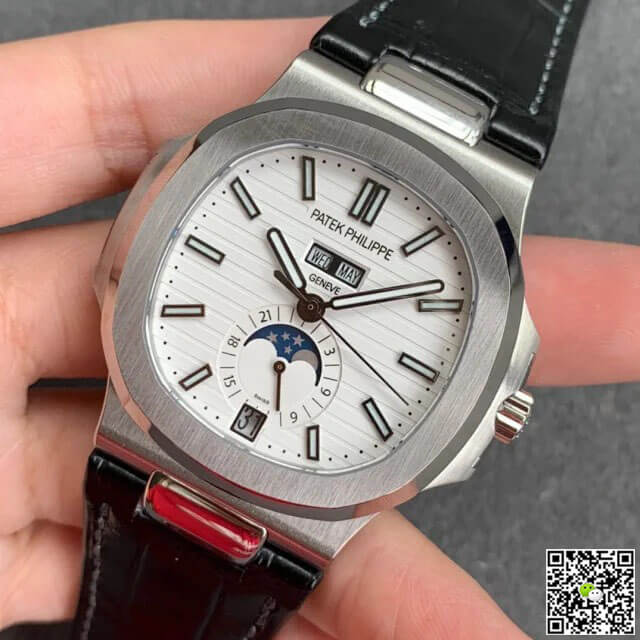 Patek Philippe Nautilus 5726/1A-010 GR Factory Black Leather Strap