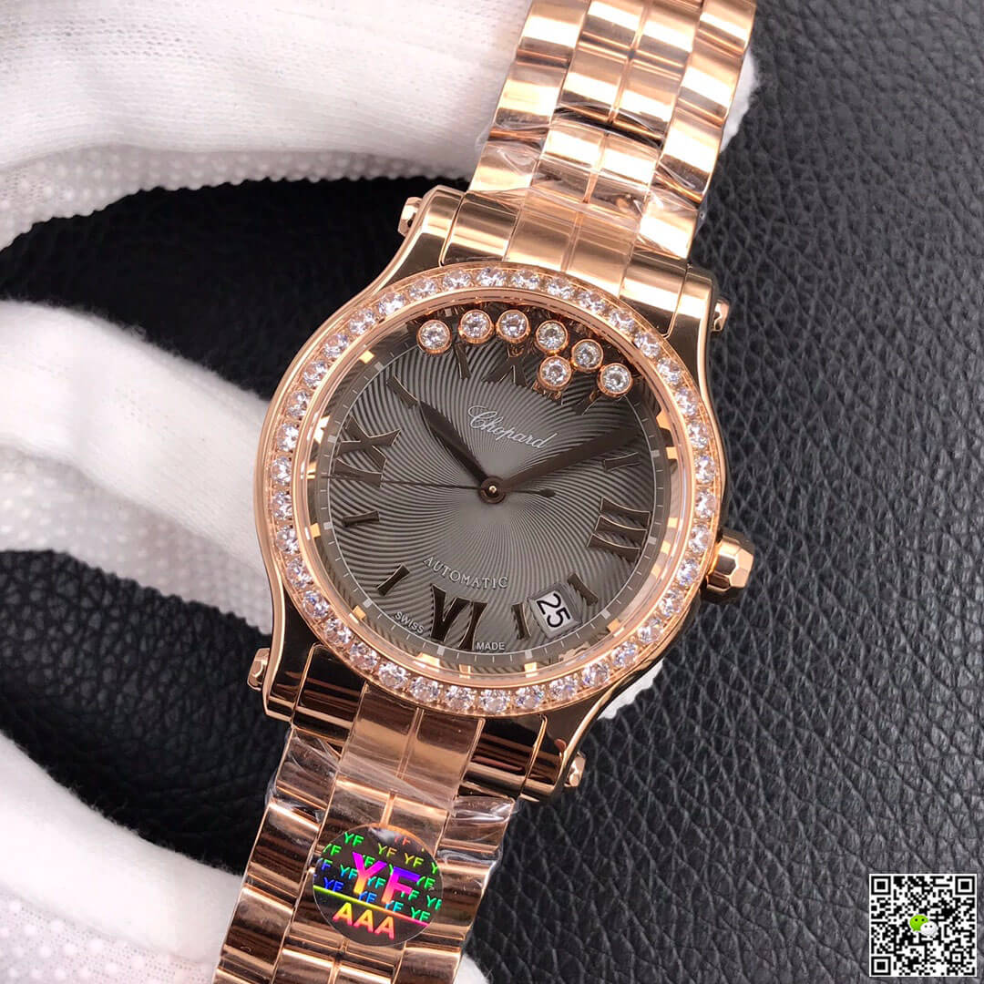 Chopard Happy Diamonds 274808-5015 YF Factory Rose Gold Dark Gray Dial