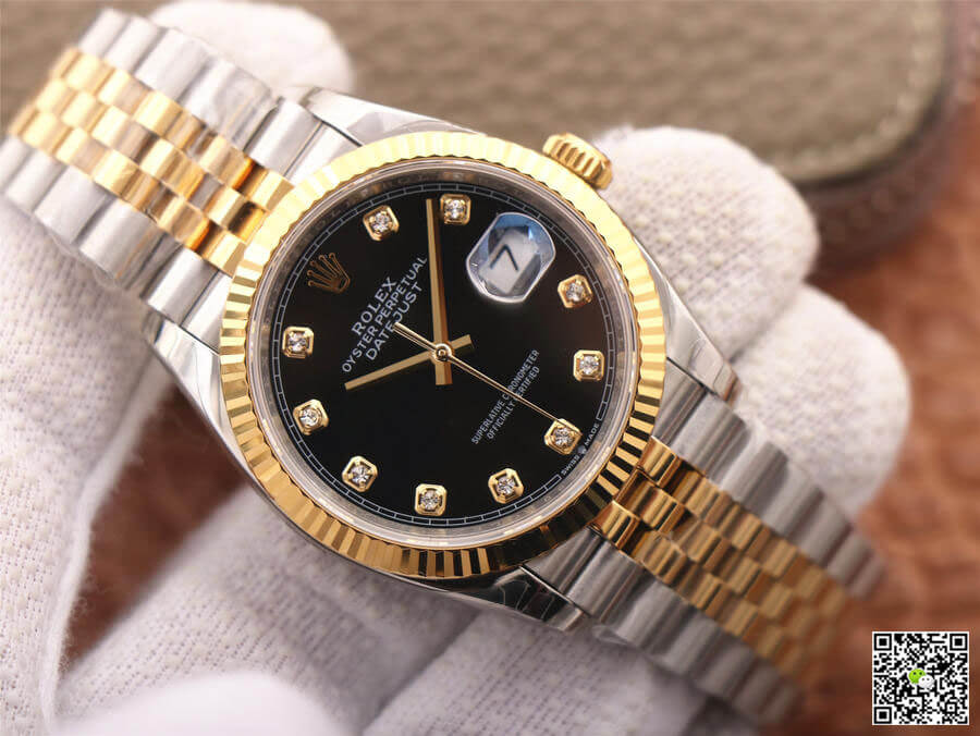 Rolex Datejust M126233-0021 EW Factory Diamond Black Dial