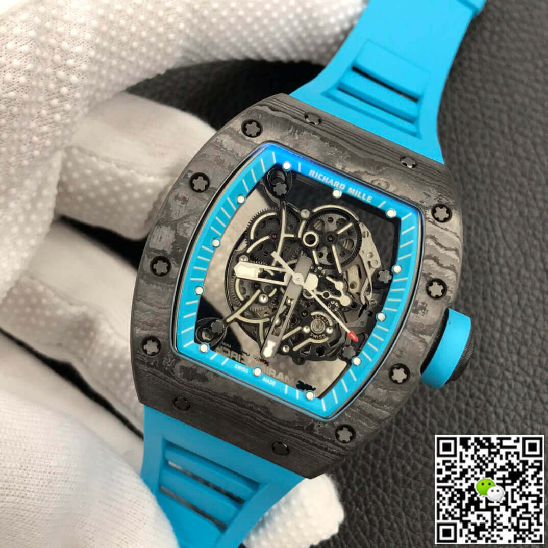 Richard Mille RM055 ZF Factory Blue Rubber Strap