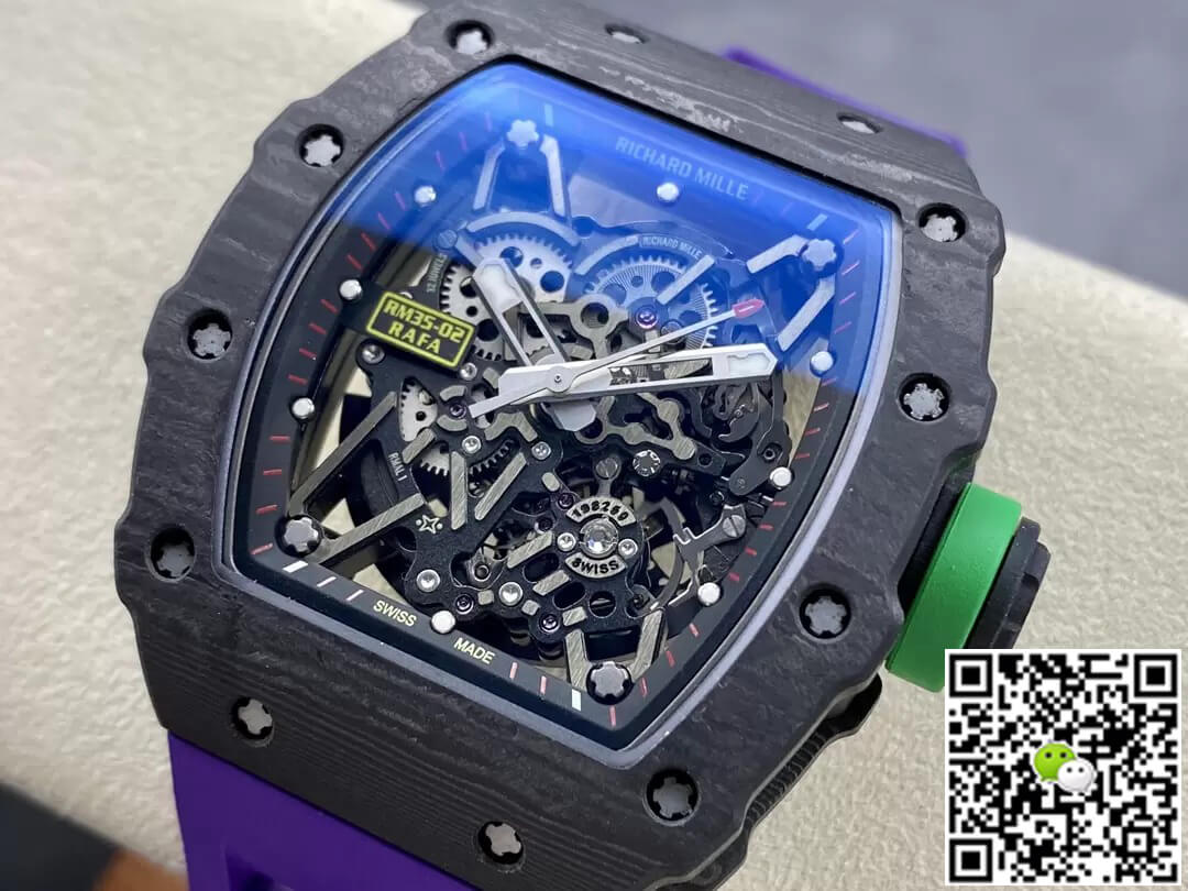Richard Mille RM35-02 T+ Factory NTPT Carbon Fiber Purple Rubber Strap