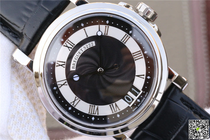 Breguet Marine 5817 Black Dial Cowhide Strap