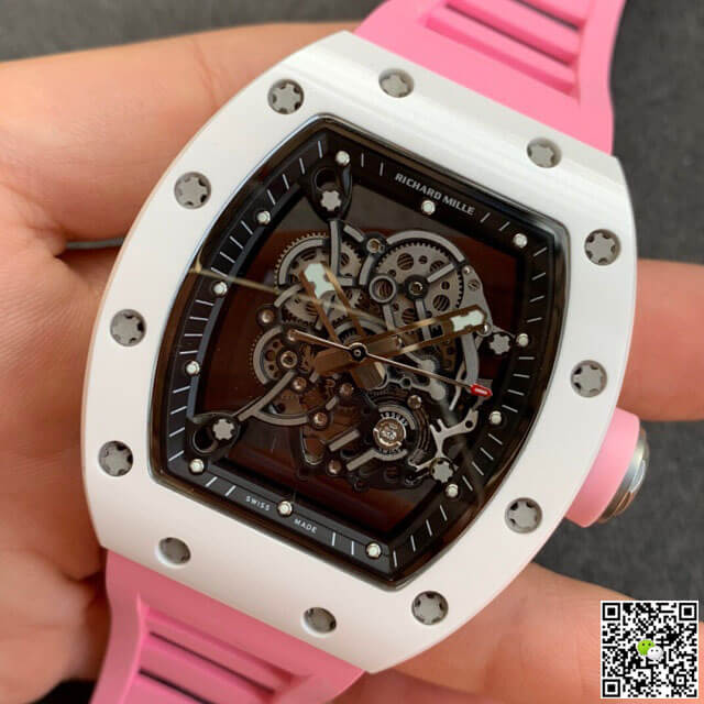 Richard Mille RM055 KV Factory V2 Pink Rubber Strap