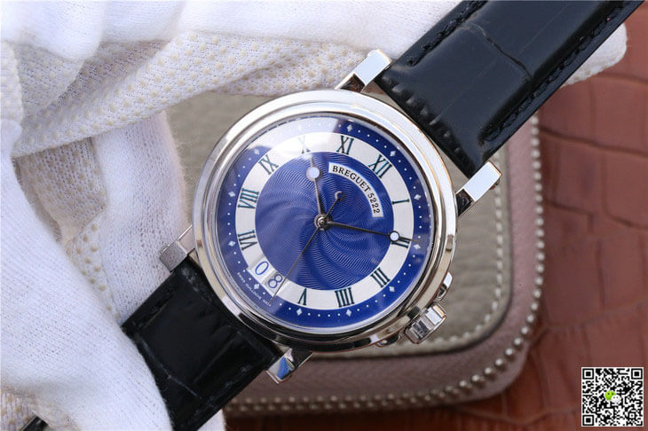 Breguet Marine 5817 Blue Dial Cowhide Strap