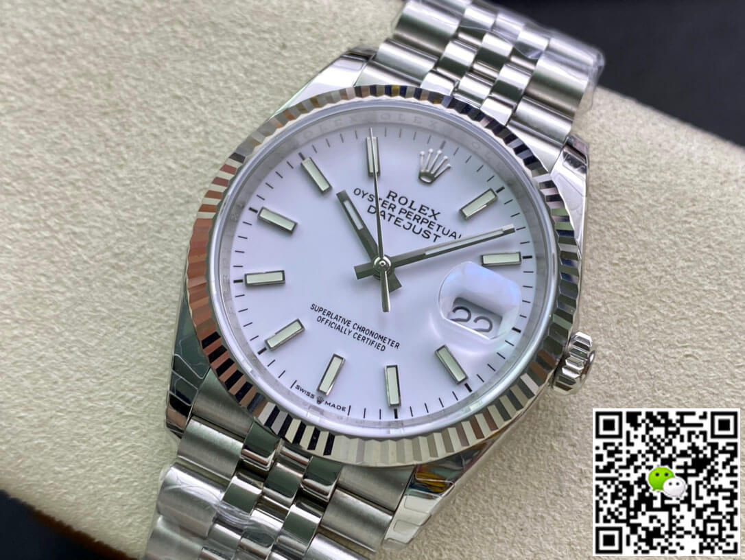 Rolex Datejust 36MM EW Factory Stainless Steel White Dial