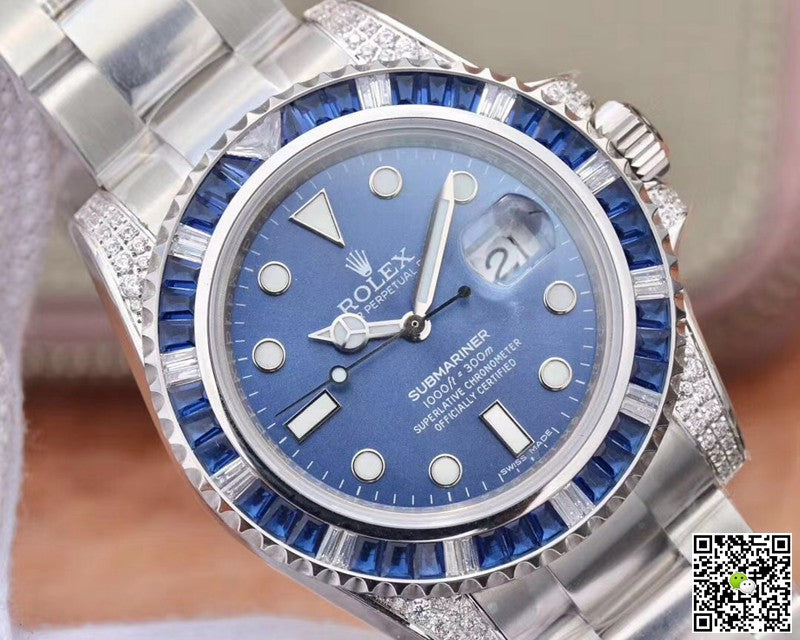 Rolex Submariner Date 116619LB Diamond Customized Edition GS Factory Blue Dial