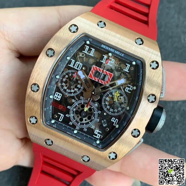 Richard Mille RM011 KV Factory Titanium Case Red Strap