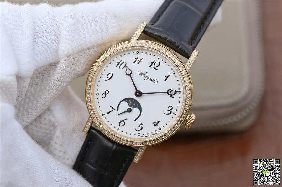 Breguet Classique Moonphase 9087BB/29/964 TW Factory Yellow Gold White Dial