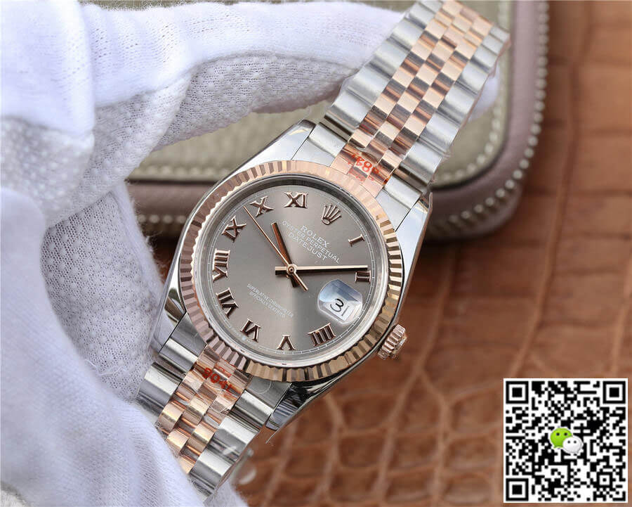 Rolex Datejust 116231-0087 36MM GM Factory Rose Gold Silver Dial