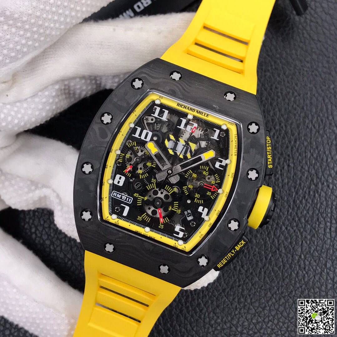 Richard Mille RM-011 KV Factory Forged Carbon Yellow Strap