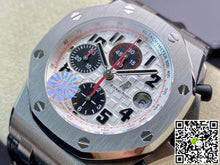 Audemars Piguet Royal Oak Offshore Panda 26170ST.OO.D101CR.02 Black Leather Strap JF Factory V2 White Dial