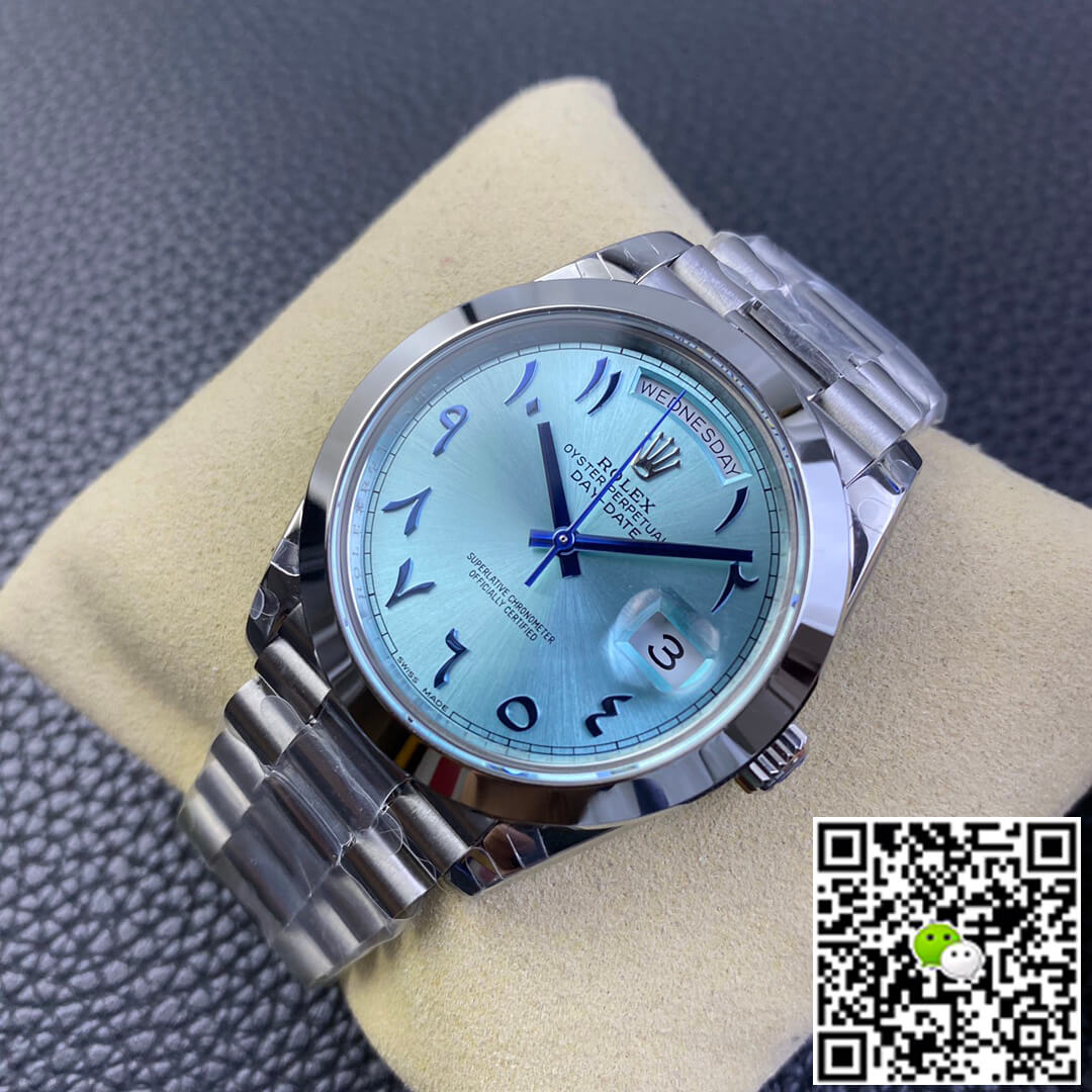Rolex Day Date BP Factory Middle East Customization Stainless Steel Ice Blue Dial