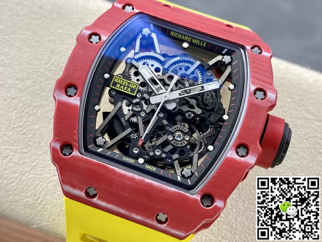 Richard Mille RM35-02 T+ Factory Carbon Fiber Case Yellow Rubber Strap