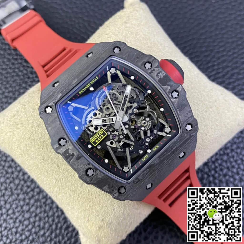 Richard Mille RM35-02 T+ Factory Carbon Fiber Red Rubber Strap