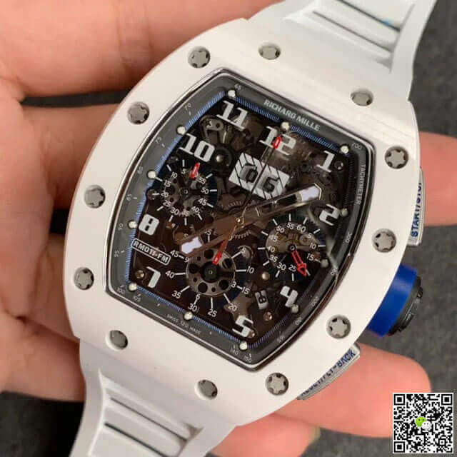 Richard Mille RM-011 KV Factory White Ceramic Rubber Strap