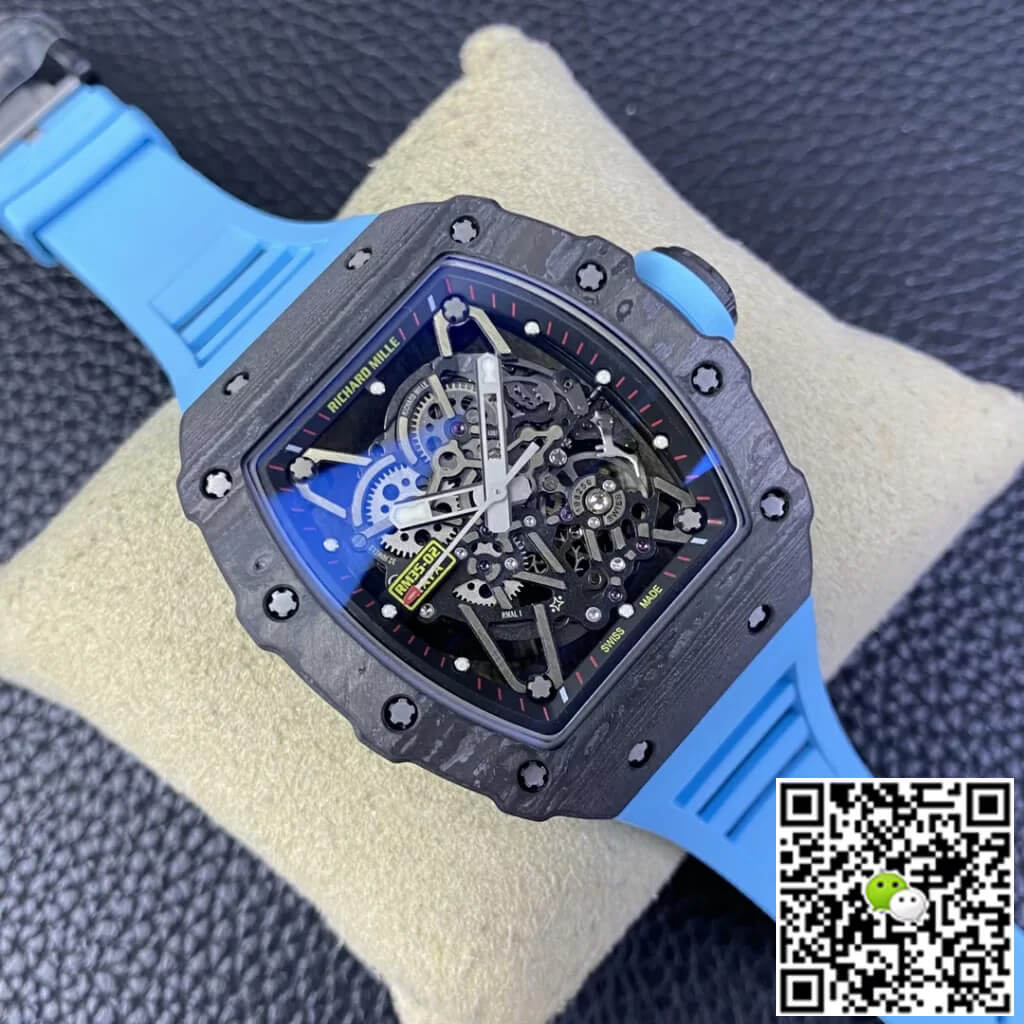 Richard Mille RM35-02 T+ Factory Carbon Fiber Case Blue Strap
